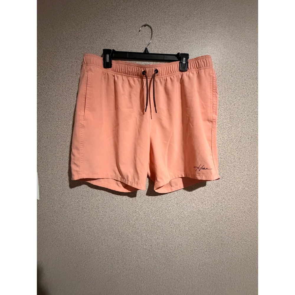 Hollister Mens Coral Pink Stretch Swim Trunks Board Shorts XL Drawstring